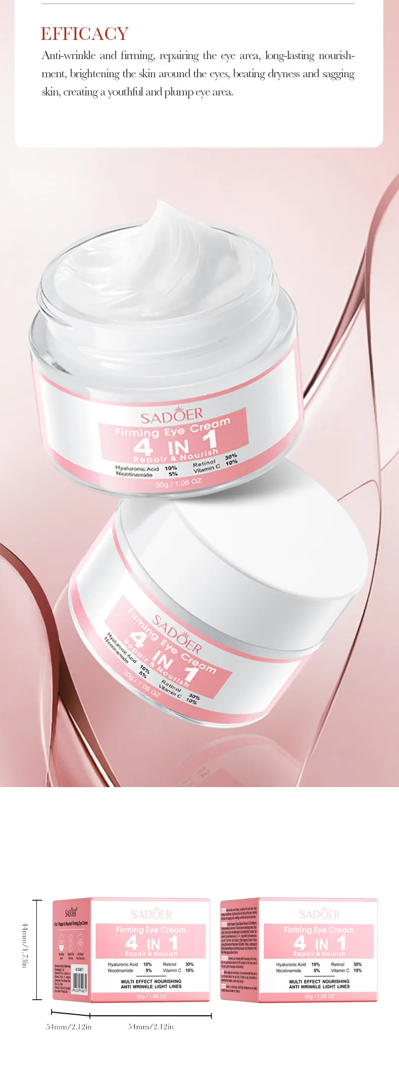 4-in-1 Repair Eye Cream for Firming and Nourishing - SADOER 10 4in1 eye cream SPU821557721285 12469