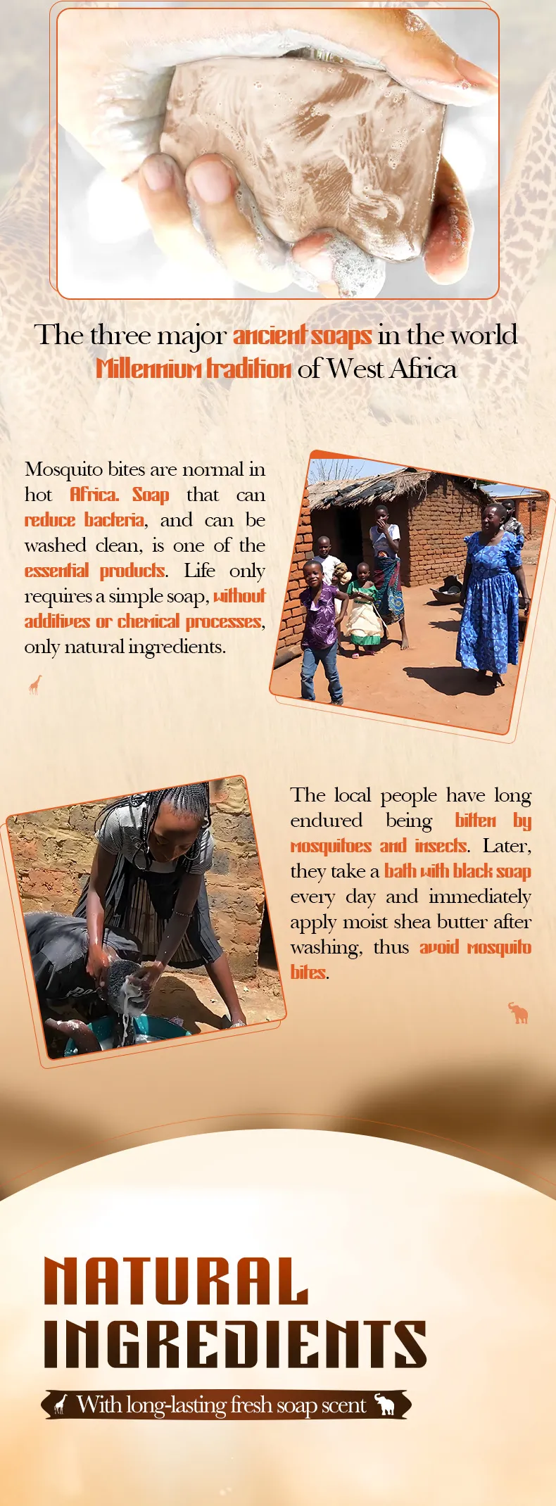 African Handmade Soap for Deep Cleansing (100g) - SADOER 4 african handmade soap SPU843365539147 14960