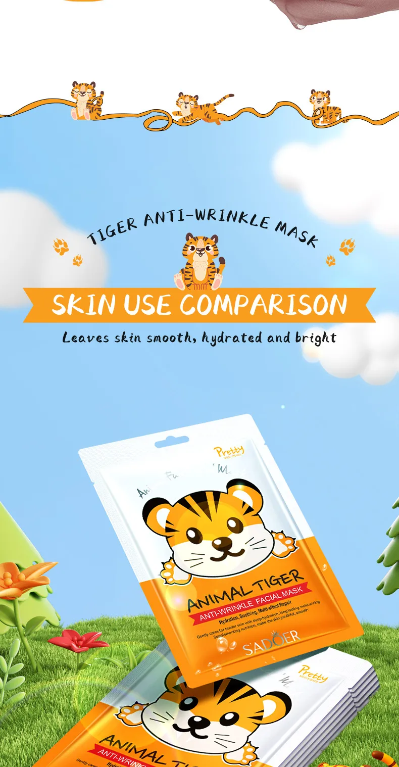 Animal Pattern Hydrating & Moisturizing Face Mask 25g - SADOER 11 animal pattern mask SPU729829837975 5639
