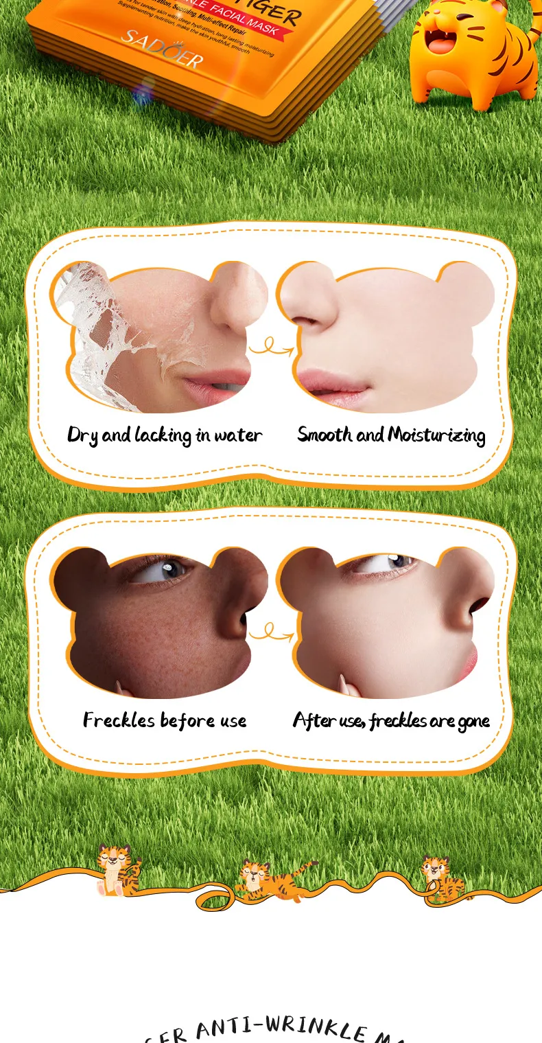 Animal Pattern Hydrating & Moisturizing Face Mask 25g - SADOER 12 animal pattern mask SPU729829837975 5640
