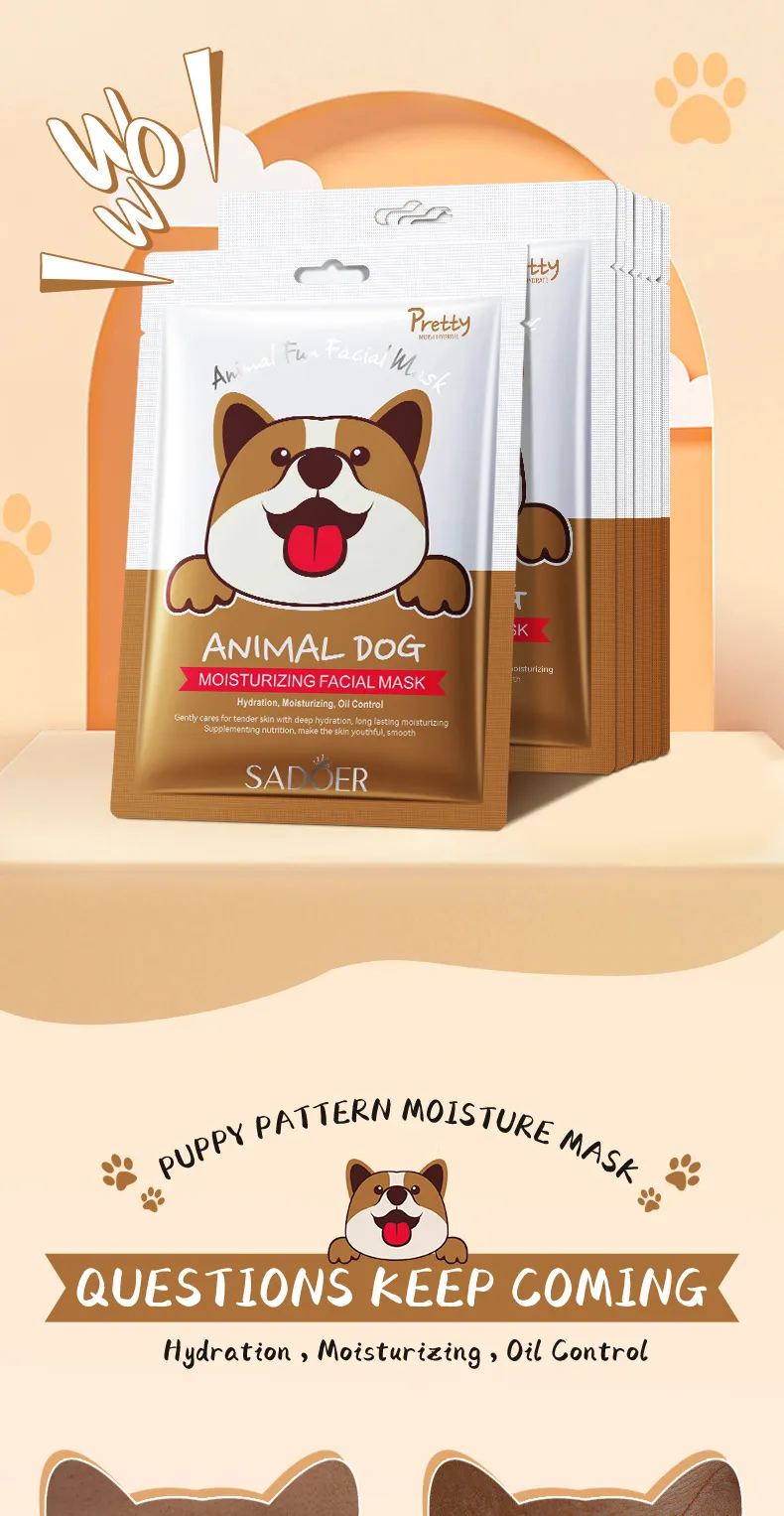 Animal Pattern Hydrating & Moisturizing Face Mask 25g - SADOER 18 animal pattern mask SPU729829837975 5646