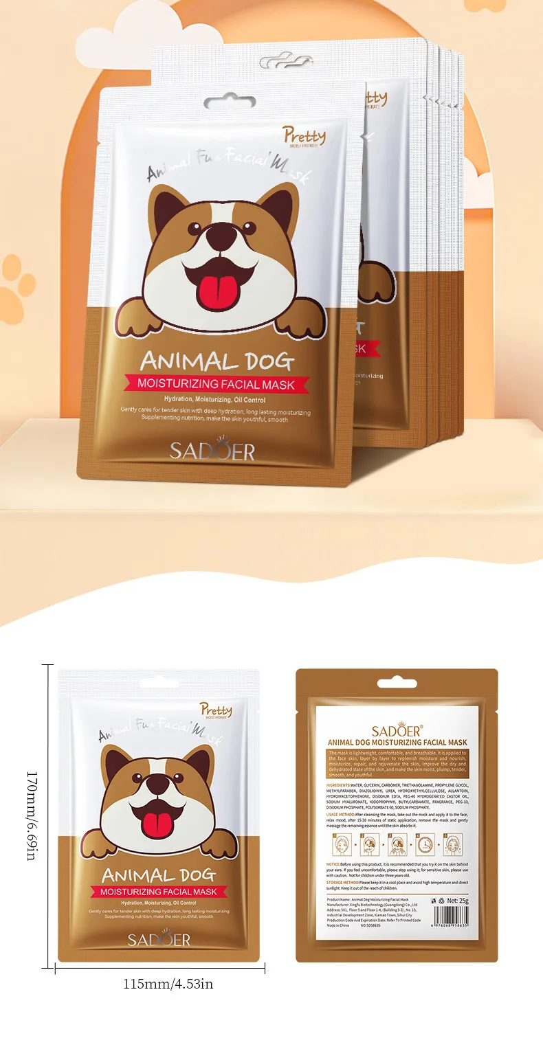 Animal Pattern Hydrating & Moisturizing Face Mask 25g - SADOER 26 animal pattern mask SPU729829837975 5654