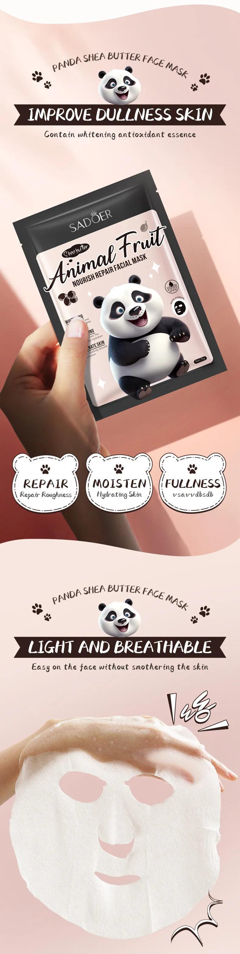 SADOER Animal Series Mask 25g - Nourishing & Hydrating Face Mask 5 animal series mask SPU792200607092 9344