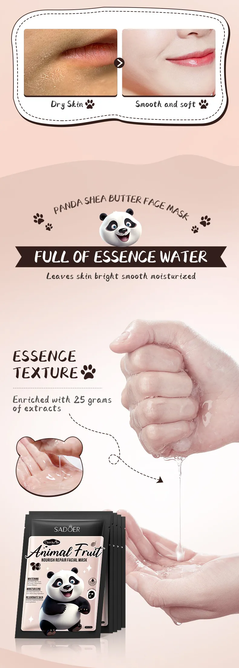 SADOER Animal Series Mask 25g - Nourishing & Hydrating Face Mask 8 animal series mask SPU792200607092 9347