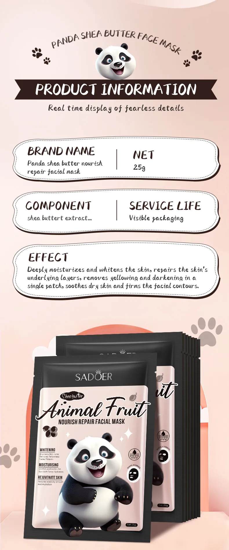 SADOER Animal Series Mask 25g - Nourishing & Hydrating Face Mask 10 animal series mask SPU792200607092 9349