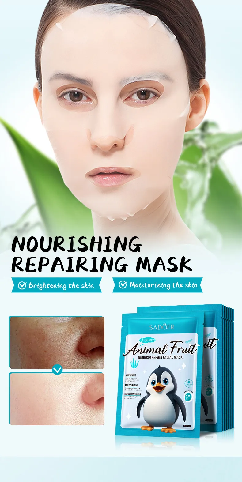 SADOER Animal Series Mask 25g - Nourishing & Hydrating Face Mask 12 animal series mask SPU792200607092 9351