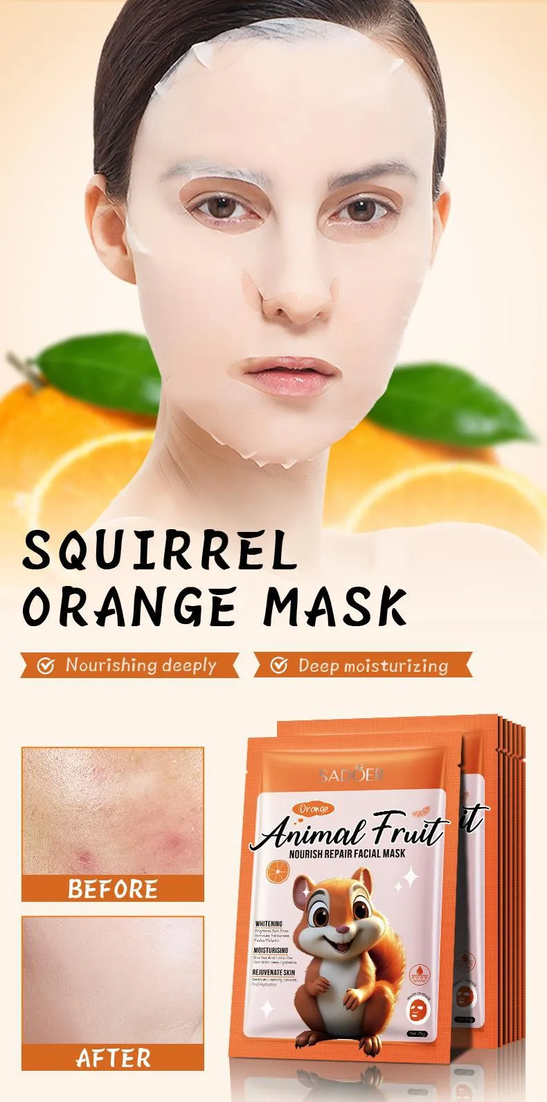 SADOER Animal Series Mask 25g - Nourishing & Hydrating Face Mask 24 animal series mask SPU792200607092 9363