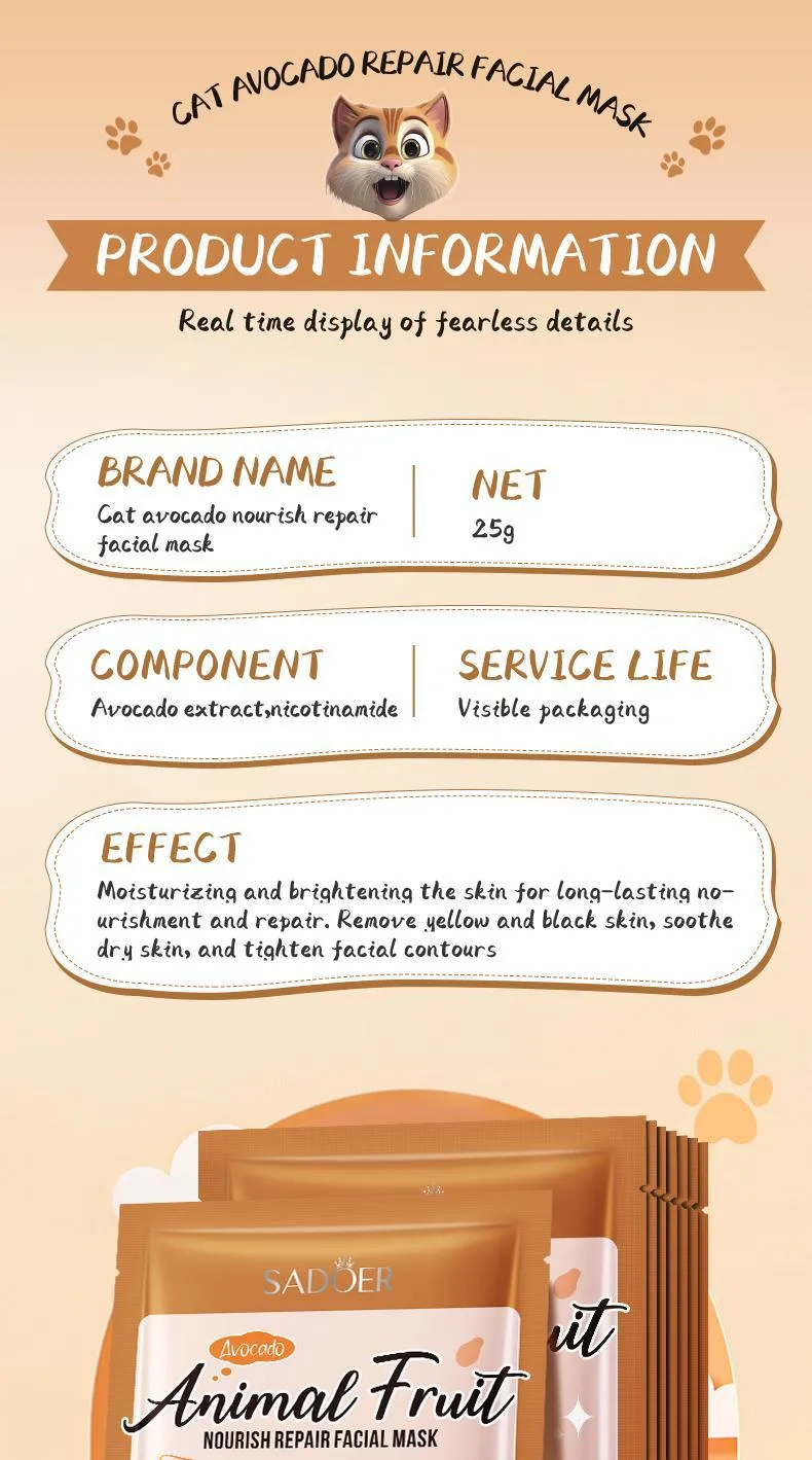 SADOER Animal Series Mask 25g - Nourishing & Hydrating Face Mask 29 animal series mask SPU792200607092 9368