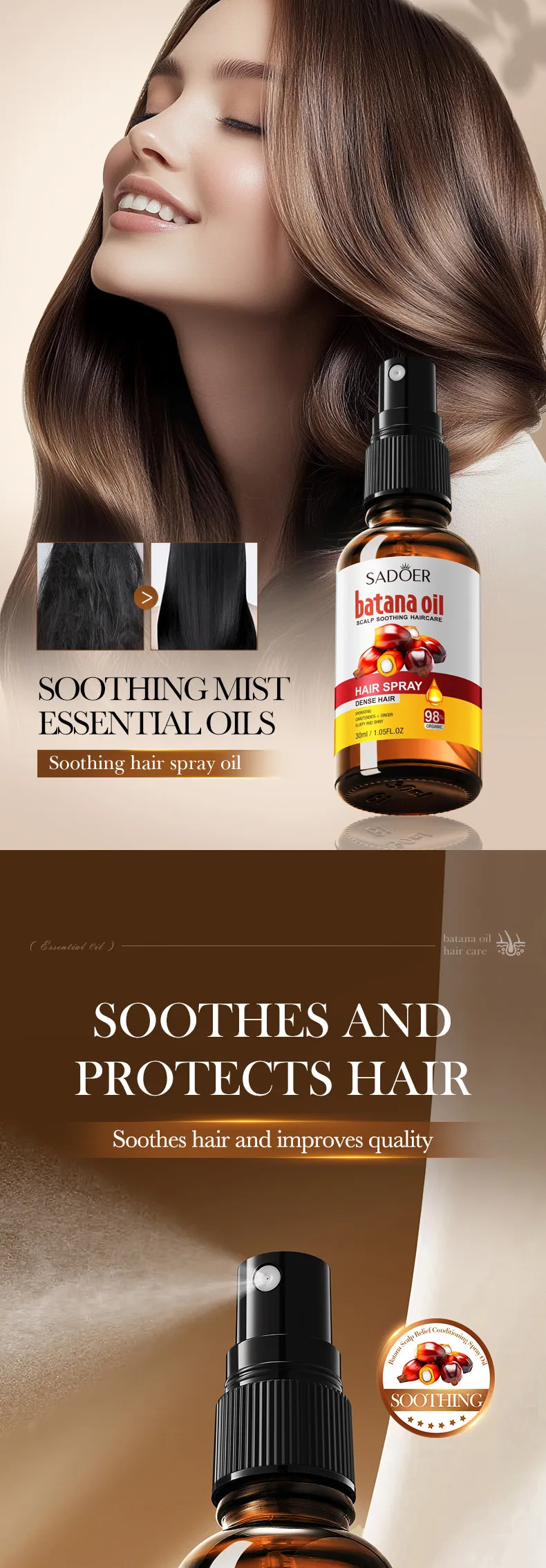 Batana Hair Oil Spray for Nourishing and Softening Hair by SADOER 1 batana hair spray SPU839222003489 14449