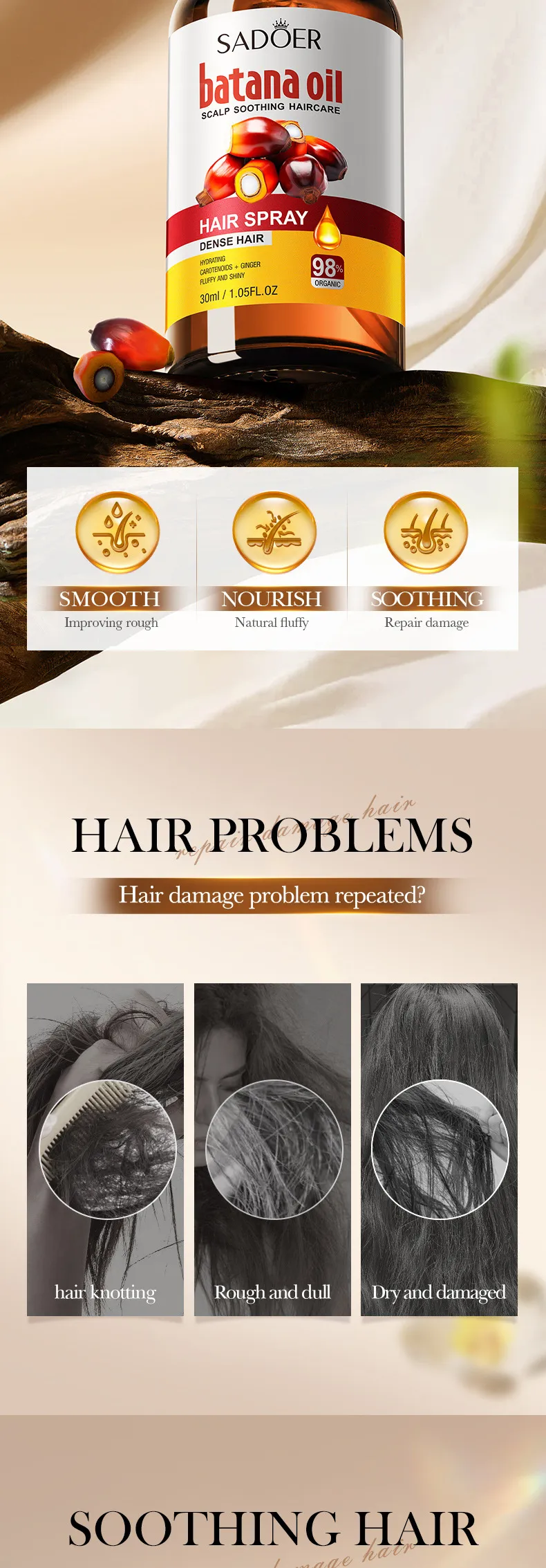 Batana Hair Oil Spray for Nourishing and Softening Hair by SADOER 2 batana hair spray SPU839222003489 14450