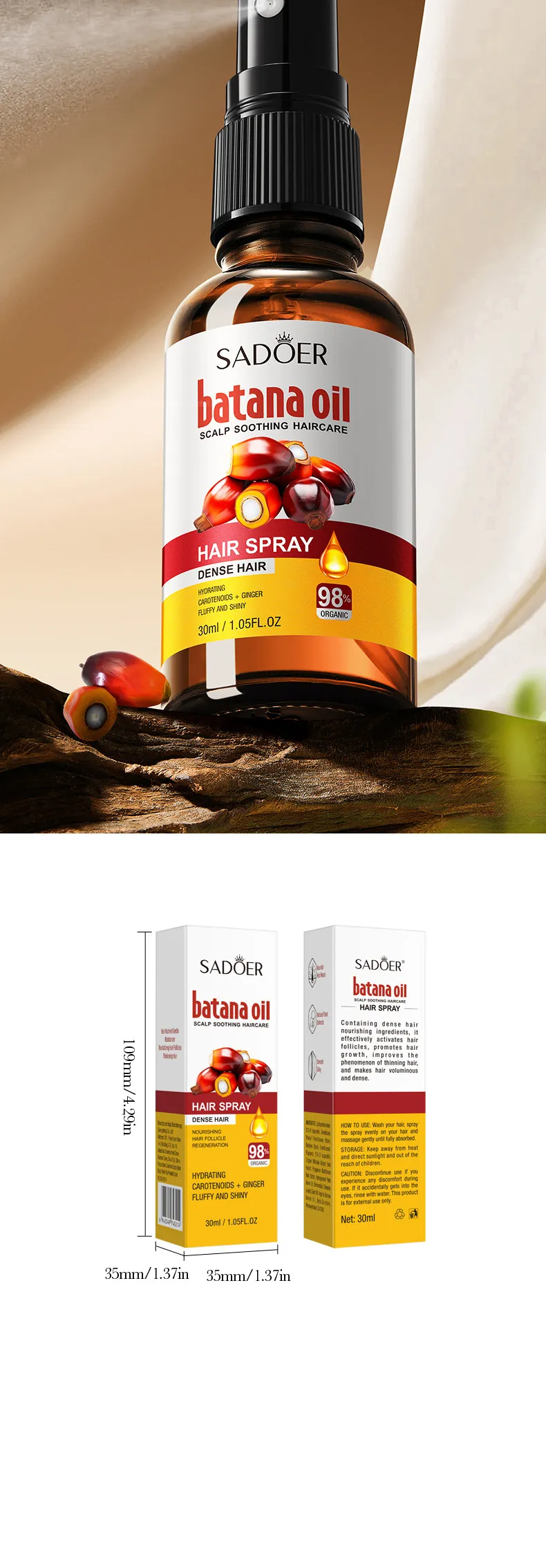Batana Hair Oil Spray for Nourishing and Softening Hair by SADOER 10 batana hair spray SPU839222003489 14458