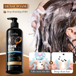 Black Rice Shampoo for Dandruff Control and Hair Repair - SADOER