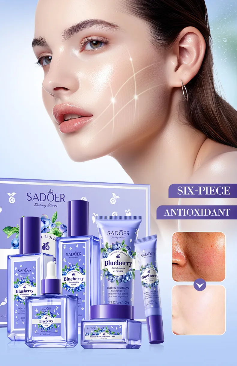 Blueberry Hyaluronic Acid 6-Piece Hydrating Skincare Set - SADOER 1 blueberry hyaluronic set SPU821372298203 12381