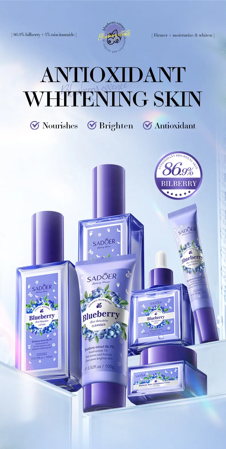 Blueberry Hyaluronic Acid 6-Piece Hydrating Skincare Set - SADOER 2 blueberry hyaluronic set SPU821372298203 12382