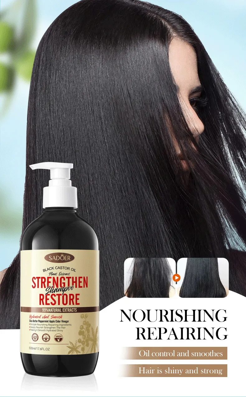 Black Castor Oil Nourishing Anti-Dandruff Shampoo - SADOER 1 castor oil shampoo SPU805857982905 10360