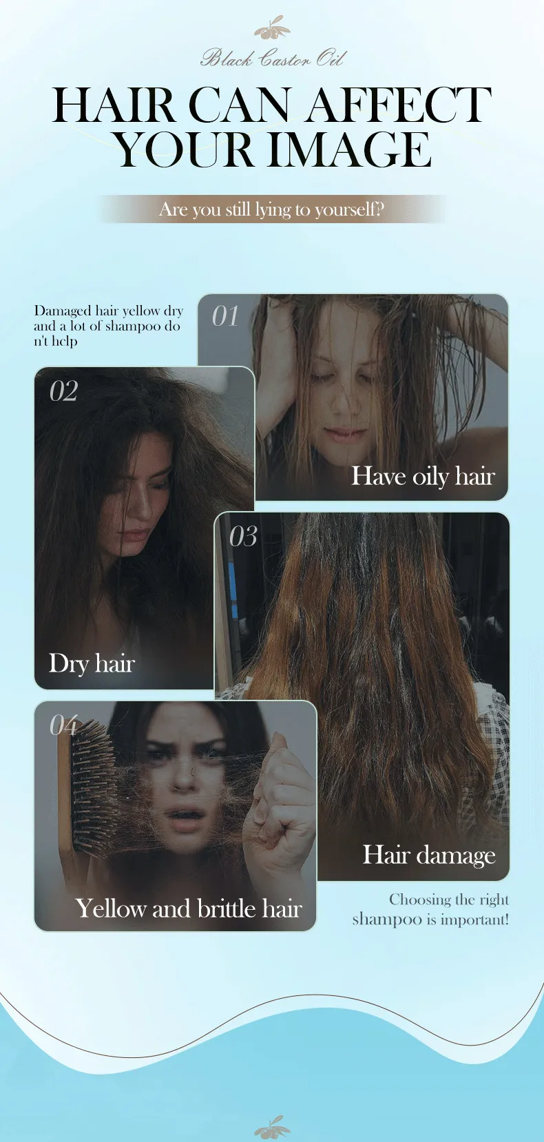 Black Castor Oil Nourishing Anti-Dandruff Shampoo - SADOER 3 castor oil shampoo SPU805857982905 10362