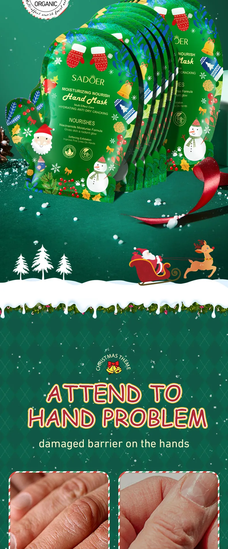 Niacinamide Foot Mask Exfoliating Care Christmas Edition - SADOER 2 christmas niacinamide foot SPU816094992536 11651