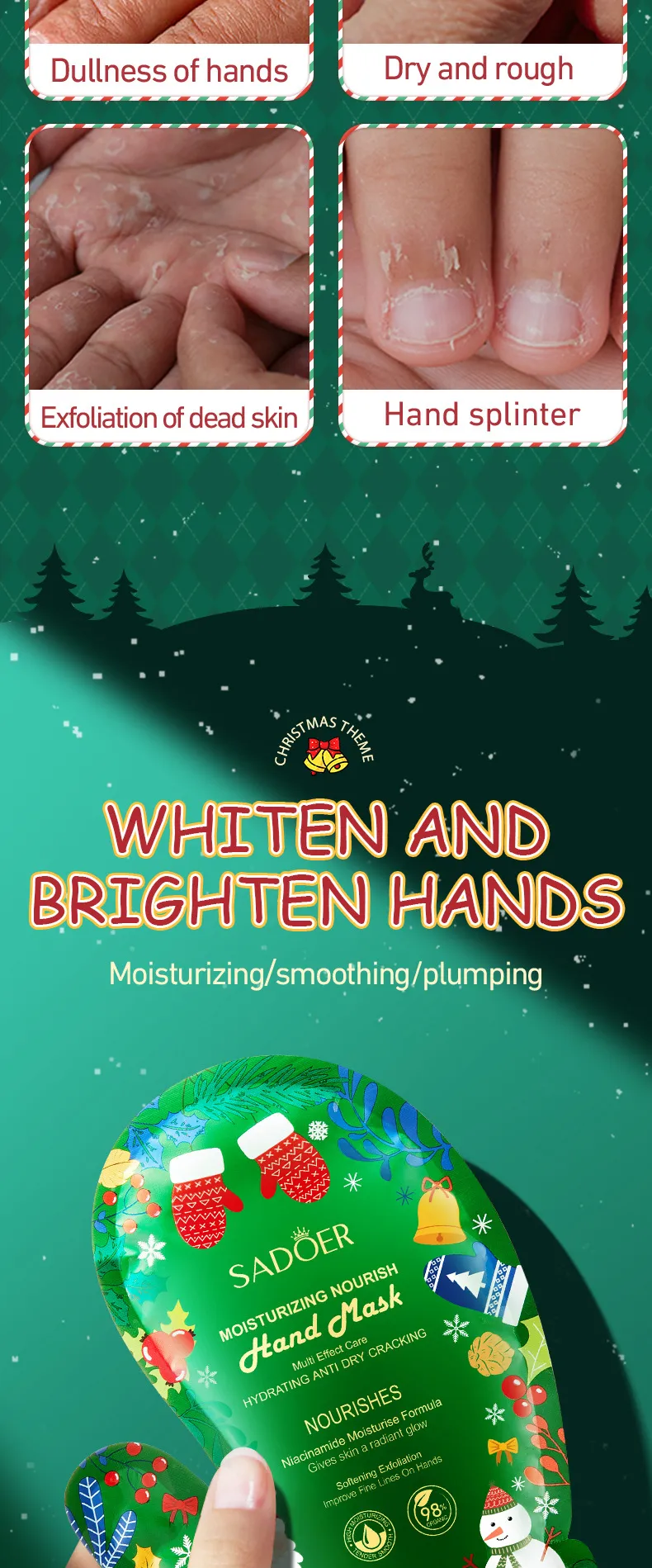 Niacinamide Foot Mask Exfoliating Care Christmas Edition - SADOER 3 christmas niacinamide foot SPU816094992536 11652