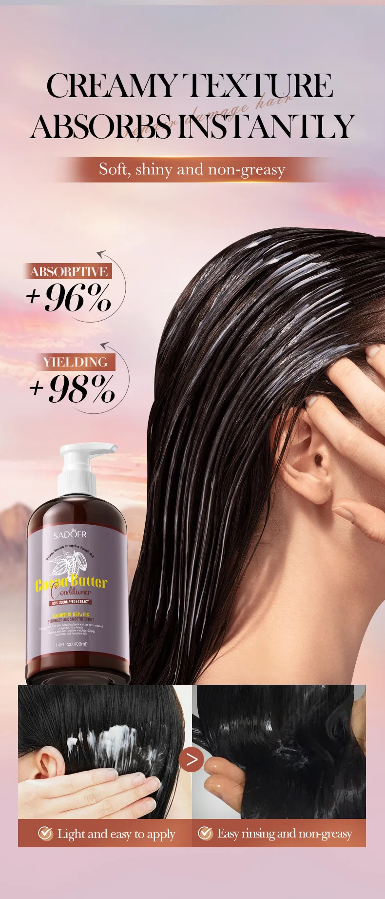 Cocoa Oil Hair Conditioner for Repairing and Nourishing Hair - SADOER 7 cocoa hair conditioner SPU825157707457 12984