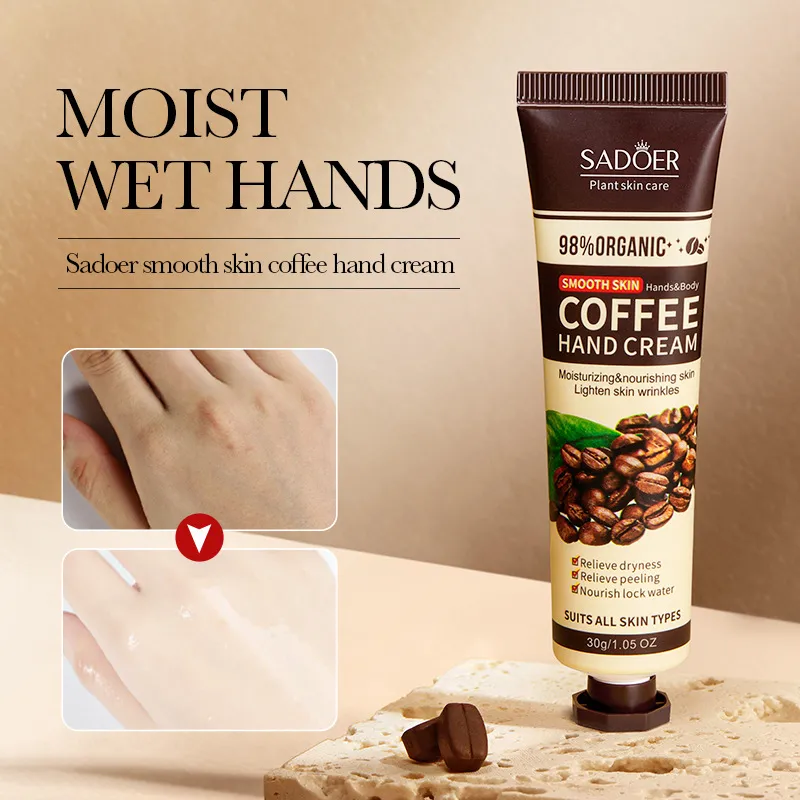 SADOER Coffee Hand Cream Review: Does It Actually Work? 2 Close-up of SADOER Coffee Hand Cream texture on skin