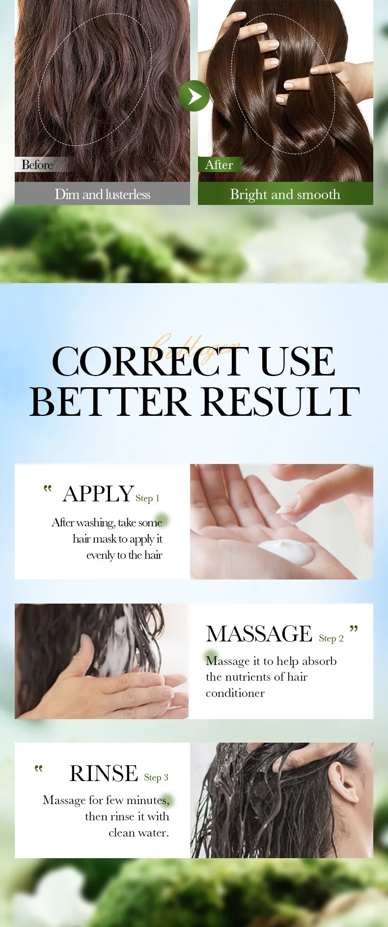 Collagen Hair Mask for Smoothing and Nourishing Volume - SADOER 9 collagen smoothing mask SPU828795329741 13431