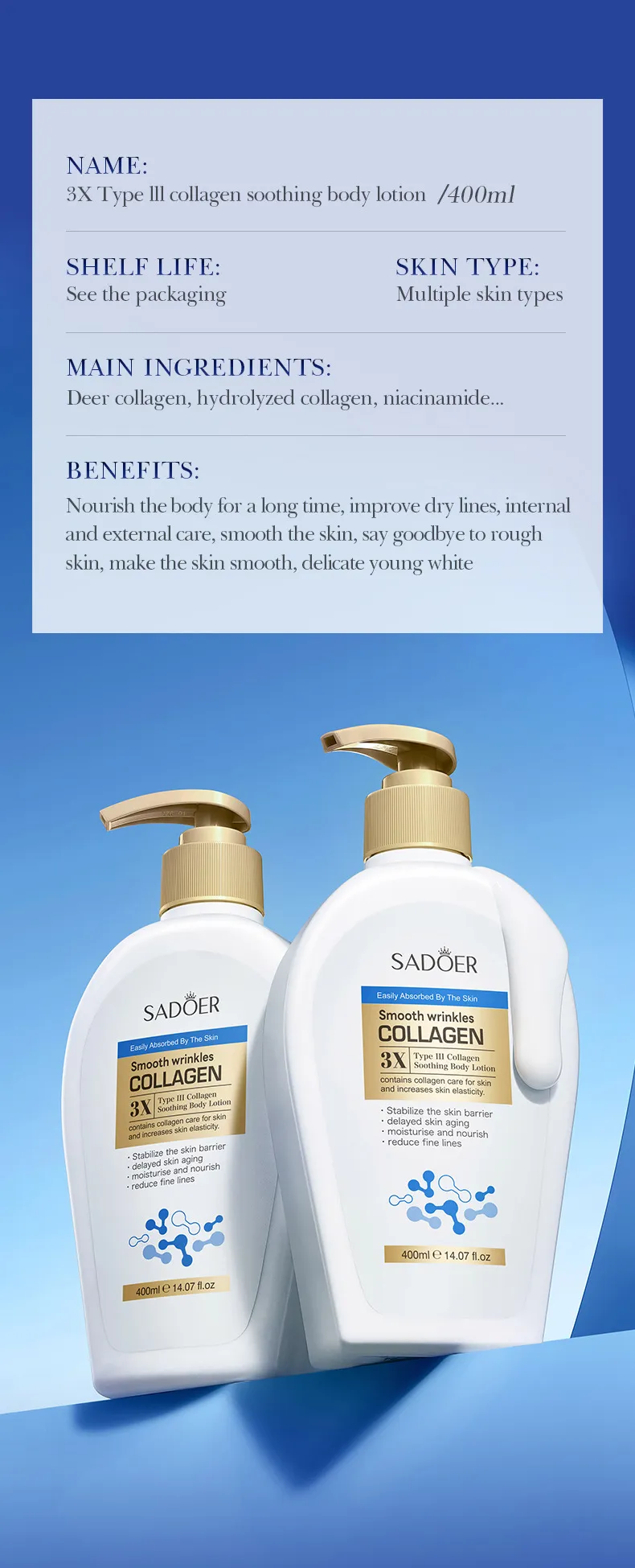 Type III Collagen Winter Moisturizing Body Lotion - SADOER 9 collagen winter body SPU862317293877 15687