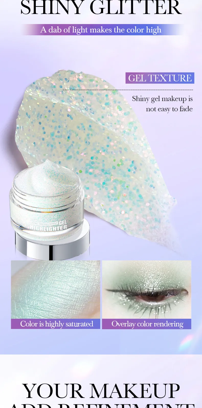 SADOER Color Highlighter Gel for Radiant Face Glow and Makeup 5 color highlighter gel SPU862322097402 15702