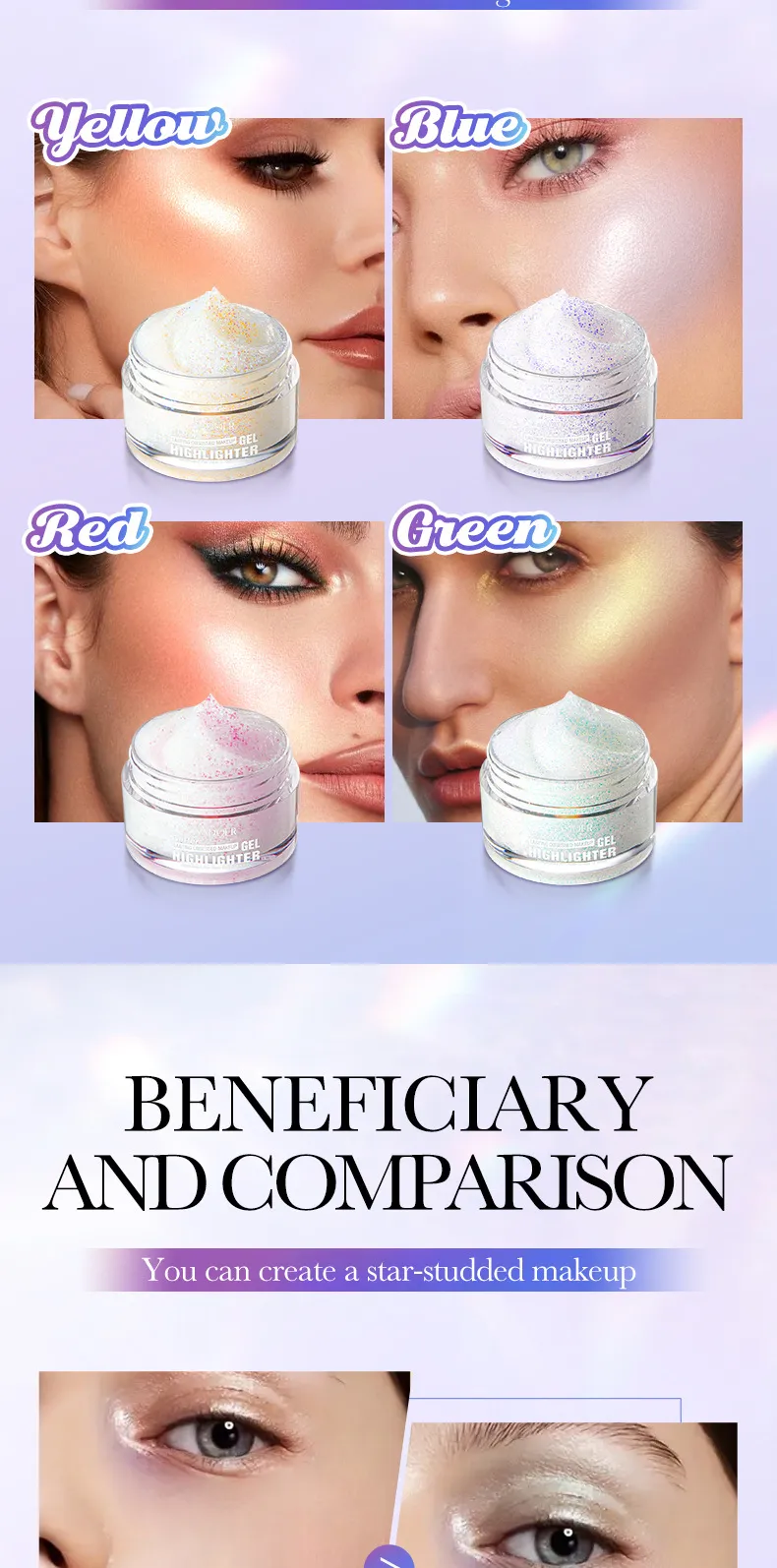 SADOER Color Highlighter Gel for Radiant Face Glow and Makeup 8 color highlighter gel SPU862322097402 15705