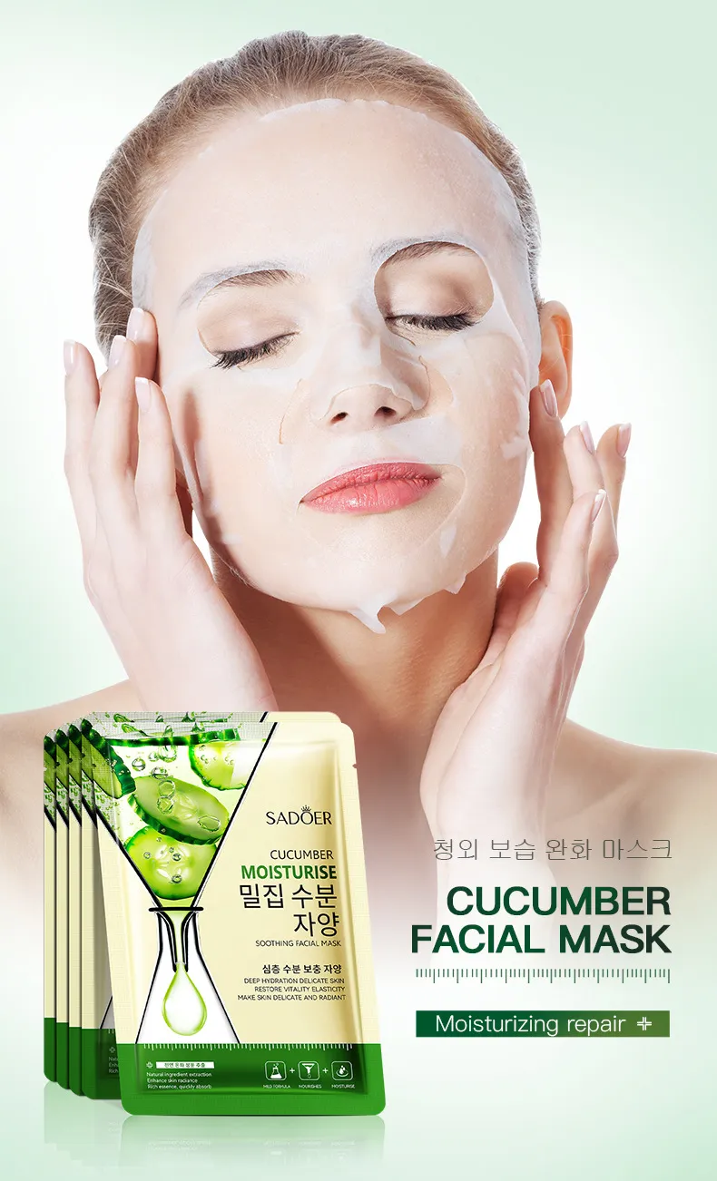 Cucumber Hydrating Renewal Mask for Glowing Skin - SADOER 1 cucumber renewal mask SPU860345833293 15573