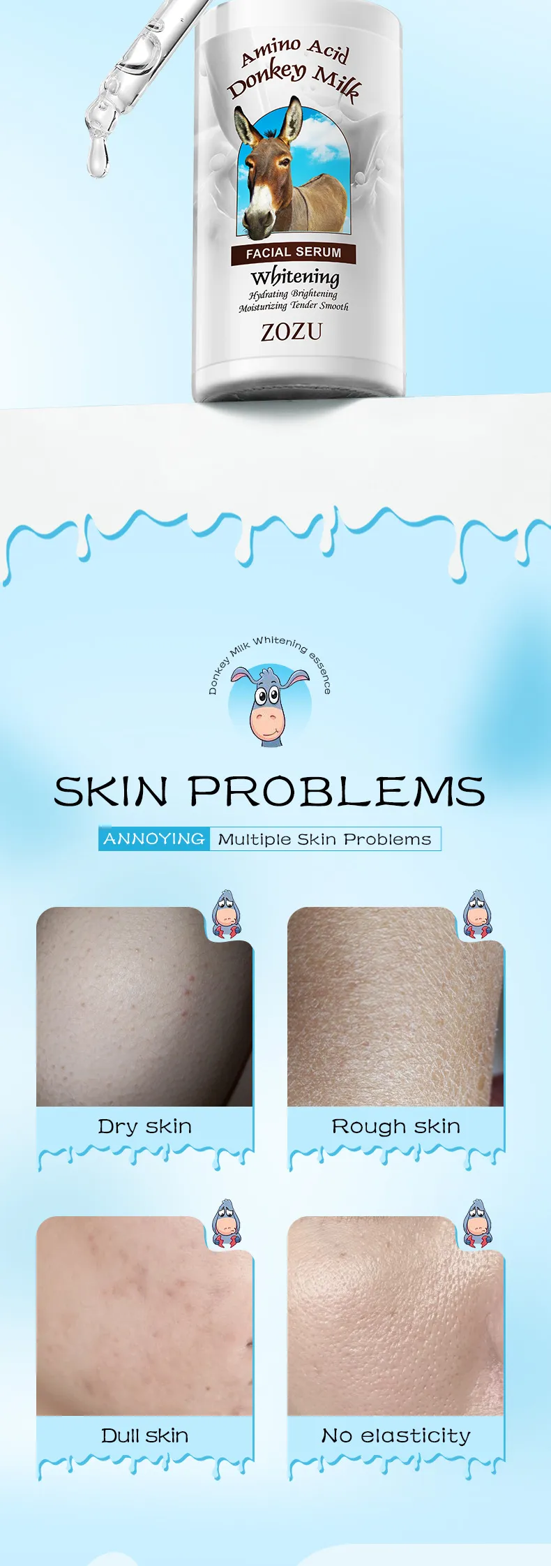 Donkey Milk Whitening Serum for Brightening and Hydrating Skin by SADOER 2 donkey milk serum SPU817355498604 11863