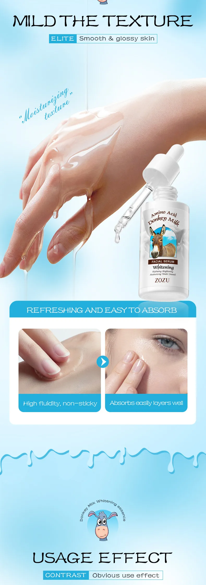 Donkey Milk Whitening Serum for Brightening and Hydrating Skin by SADOER 7 donkey milk serum SPU817355498604 11868