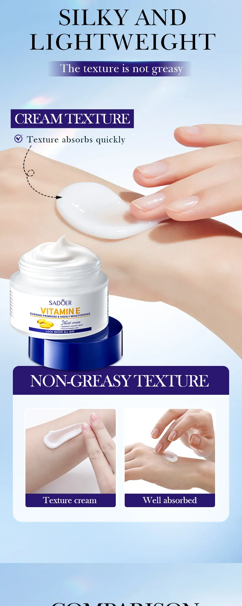 Evening Primrose Vitamin E Cream for Rich Moisture & Smoothing 50g SADOER 8 evening primrose cream SPU807022764684 10558