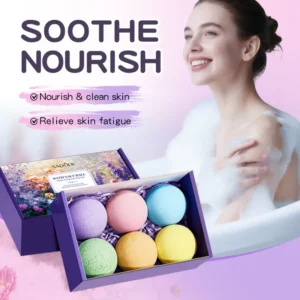 SADOER 6-Piece Romantic Floral Bath Salt Set for Deep Cleansing