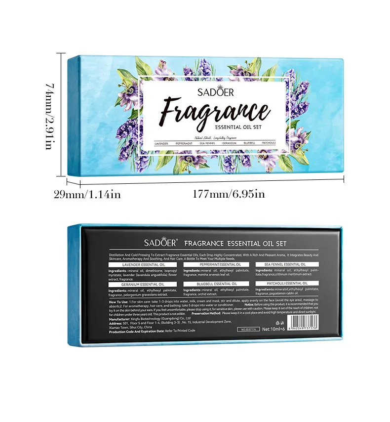 Fragrance Oil Set for Nourishing and Moisturizing - SADOER 10 fragrance oil set SPU841909385422 14742