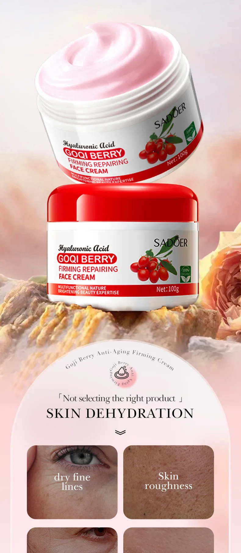 Goji Berry Anti-Wrinkle Cream Smoothing 100g by SADOER 2 goji face cream SPU817271265136 11847