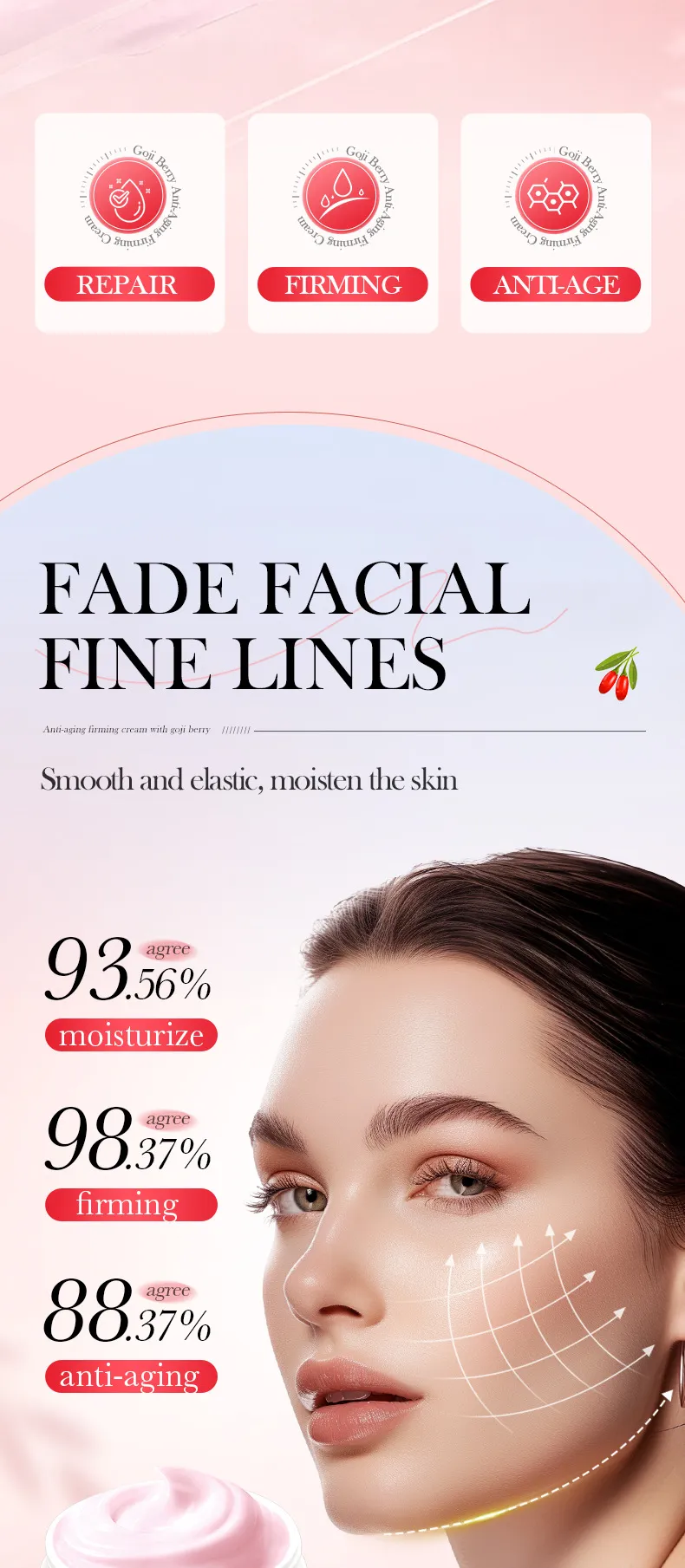 Goji Berry Anti-Wrinkle Cream Smoothing 100g by SADOER 4 goji face cream SPU817271265136 11849