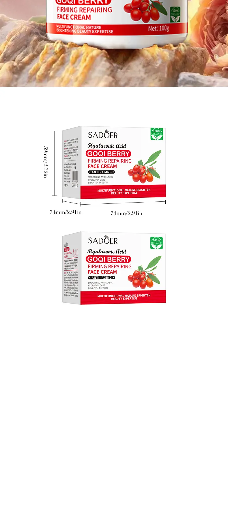 Goji Berry Anti-Wrinkle Cream Smoothing 100g by SADOER 10 goji face cream SPU817271265136 11855