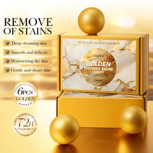 SADOER Gold Bath Salt Set - 6-Piece Skin Cleansing Bath Bombs