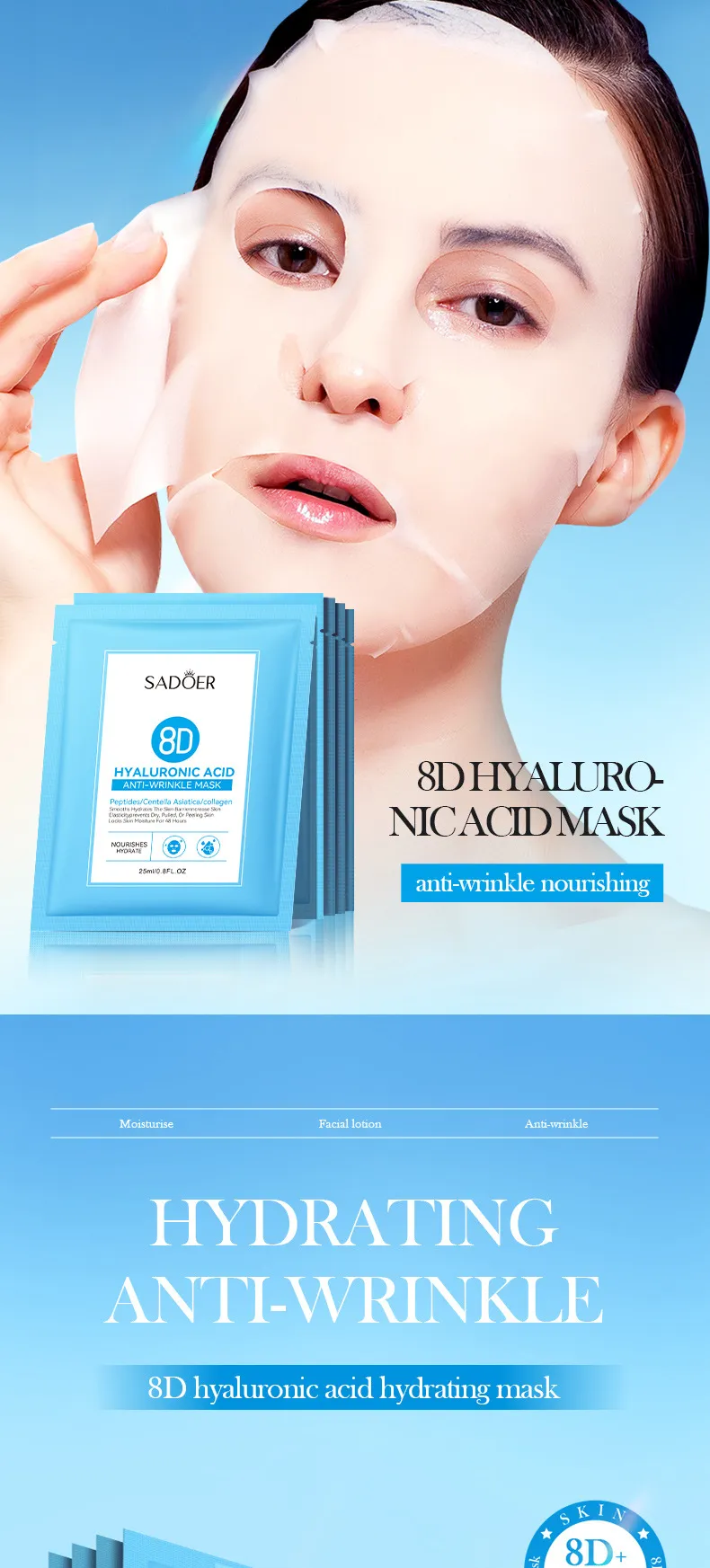 Hyaluronic Acid Mask for Anti-Wrinkle & Intense Hydration - SADOER 1 hyaluronic acid mask SPU768941537589 7972