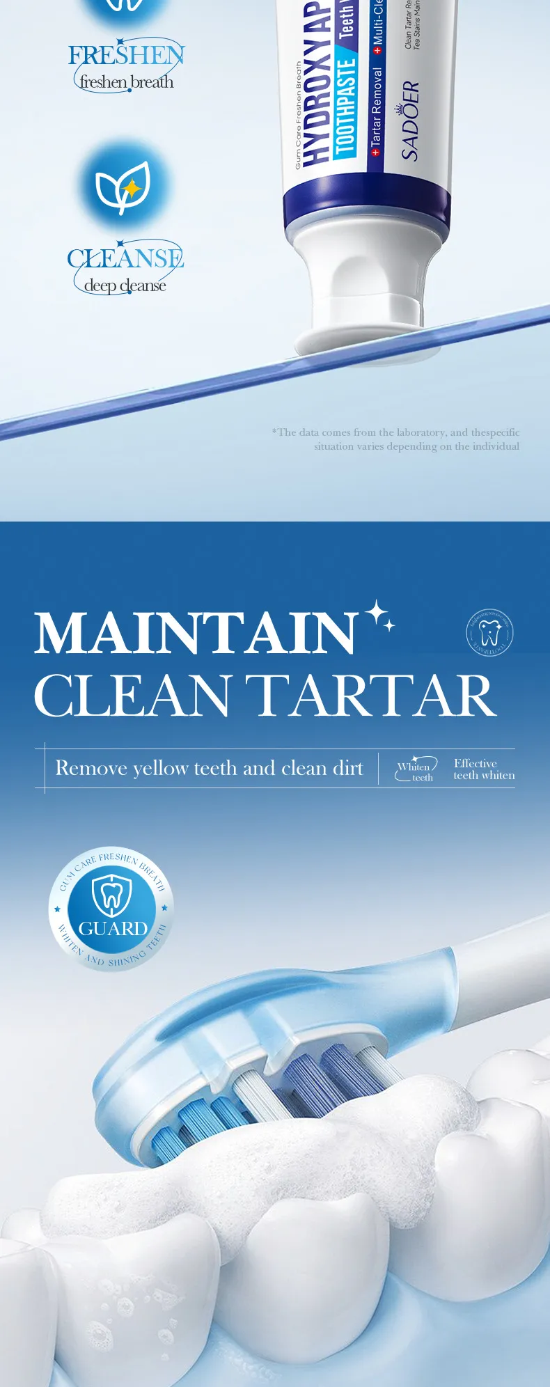 Hydroxyapatite Toothpaste Stain Removal 100g SADOER 3 hydroxyapatite toothpaste SPU877471613067 16495