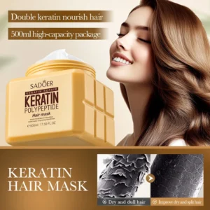 Keratin Peptide Hair Mask for Smooth and Voluminous Hair - SADOER