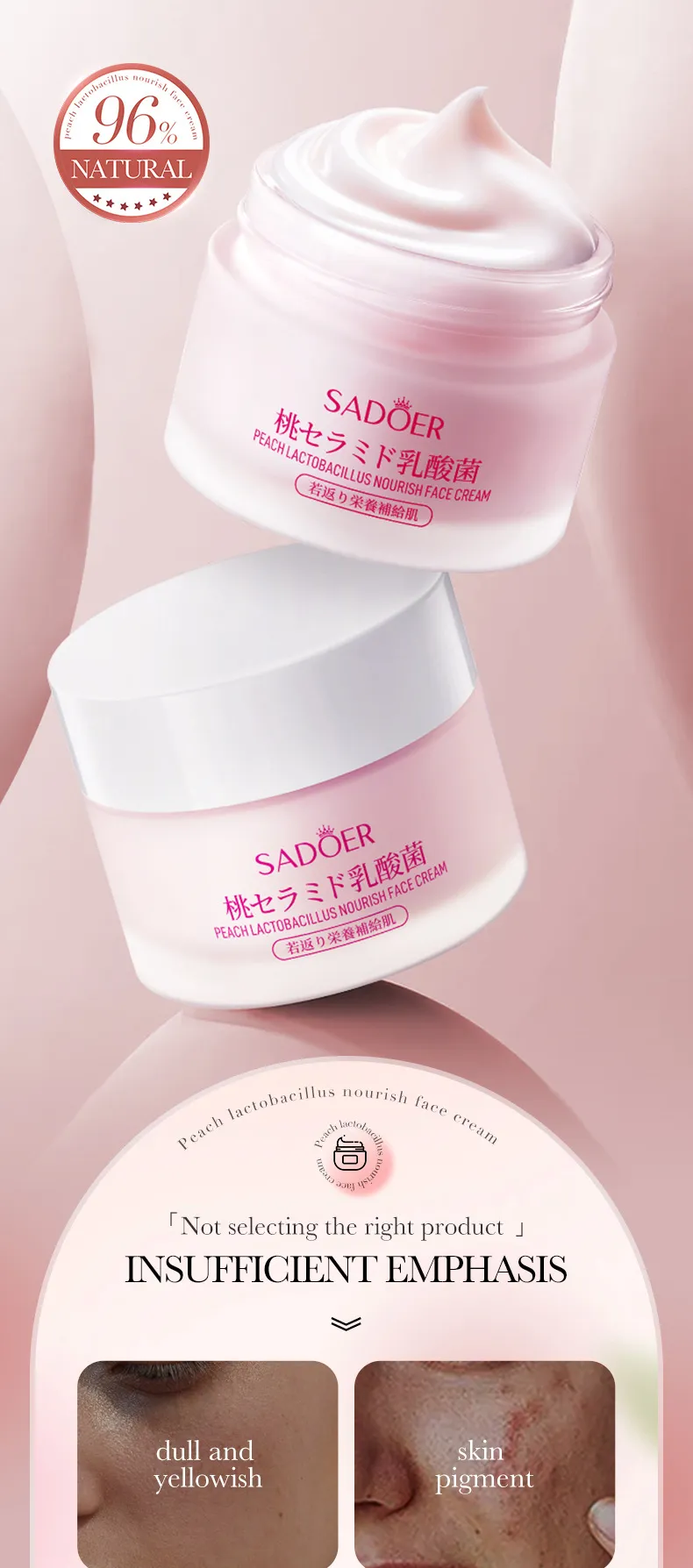 Lactobacillus Face Cream Peach Nourishing 50g - SADOER 2 lactobacillus face cream SPU803941338825 10151