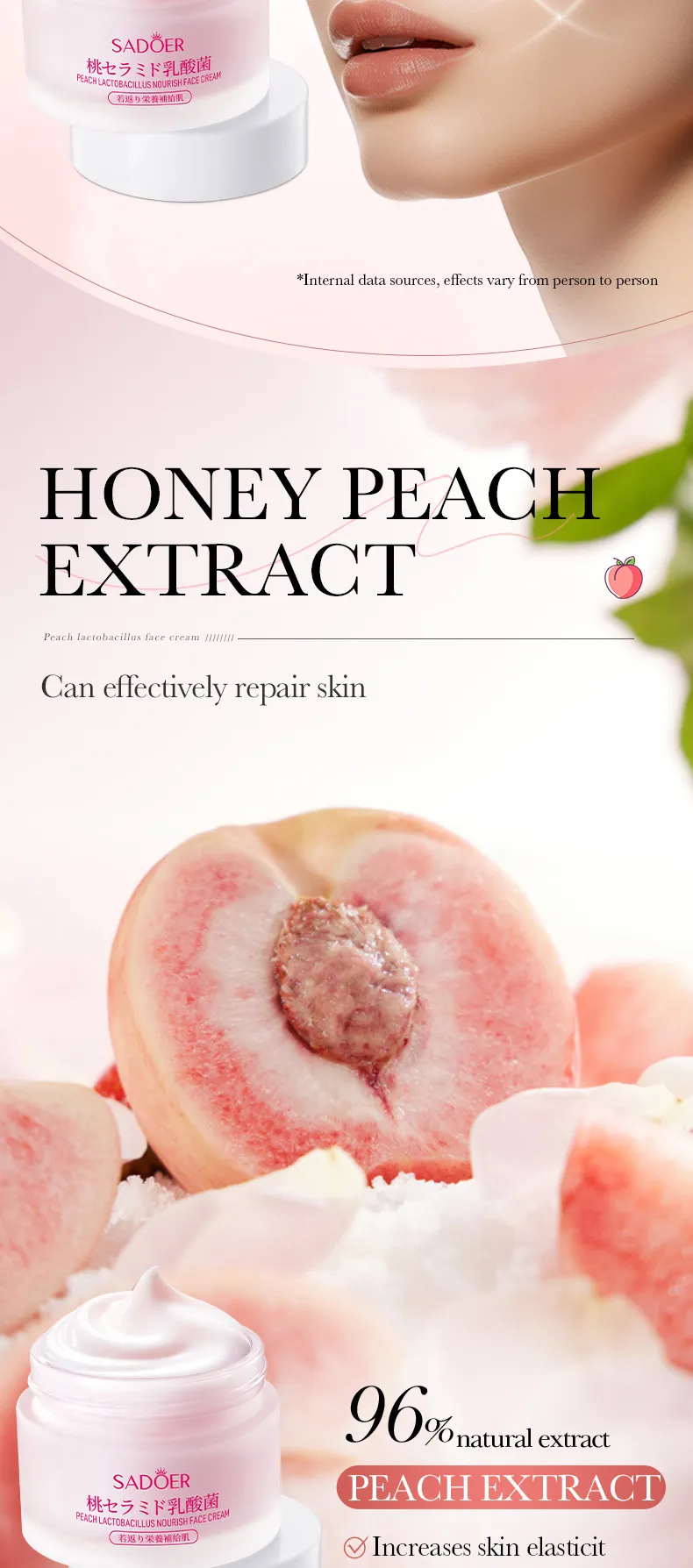 Lactobacillus Face Cream Peach Nourishing 50g - SADOER 5 lactobacillus face cream SPU803941338825 10154