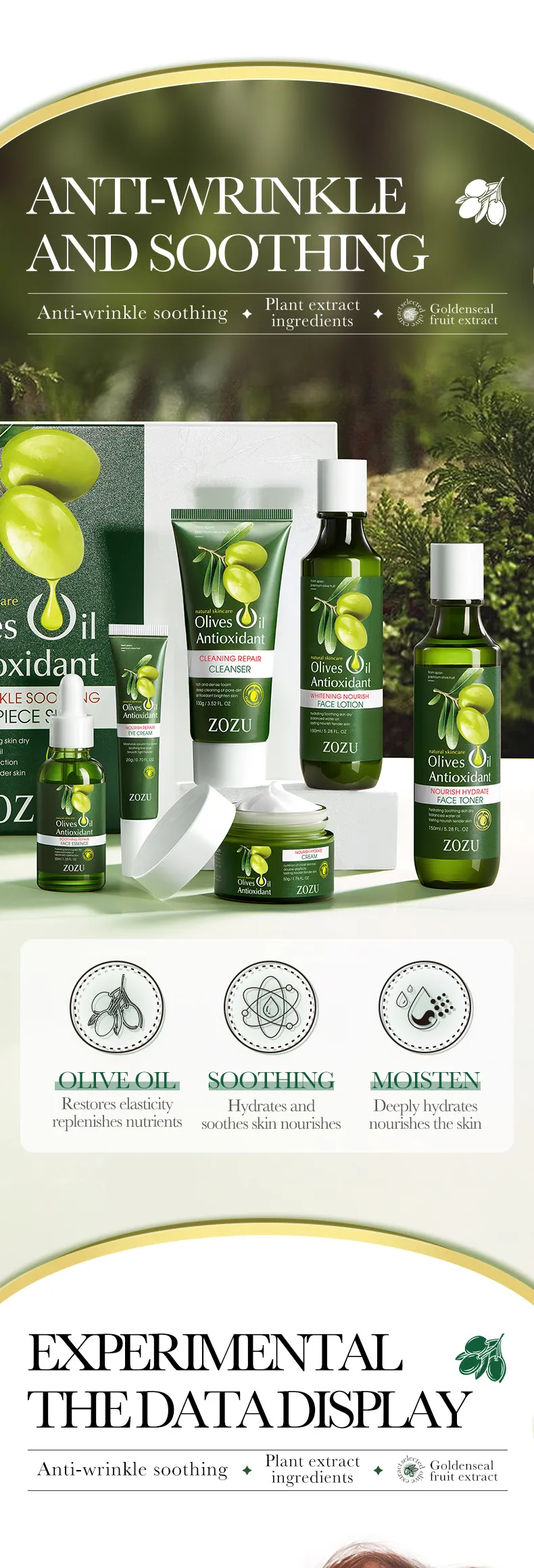 Olive Essence Hydrating Facial Care Set for Deep Moisture (30ml) - SADOER 3 olive essence serum SPU727361080446 5384