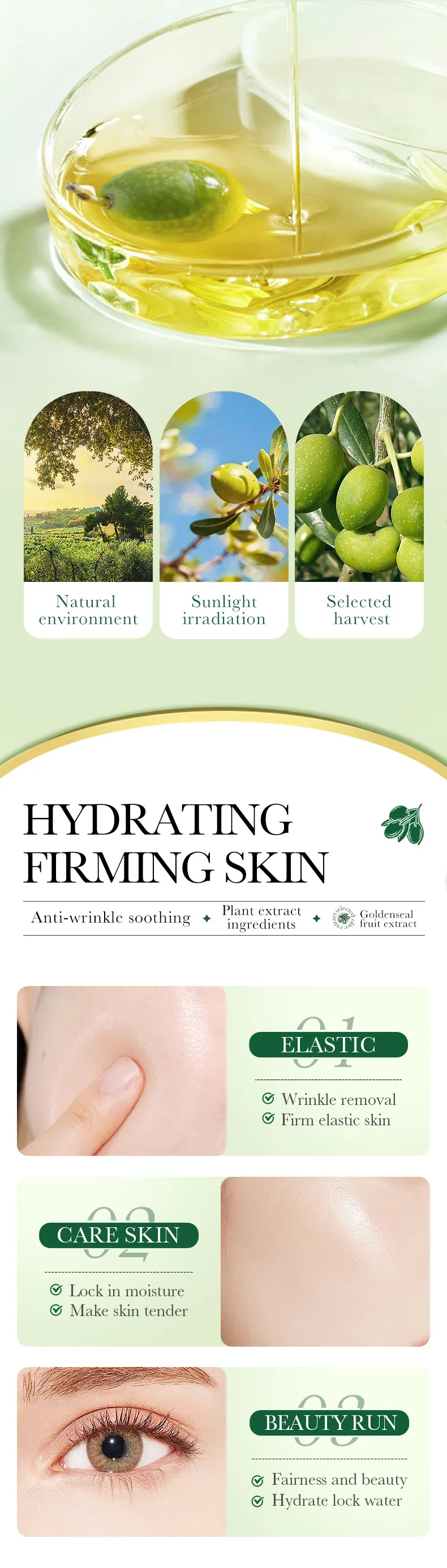 Olive Essence Hydrating Facial Care Set for Deep Moisture (30ml) - SADOER 5 olive essence serum SPU727361080446 5386