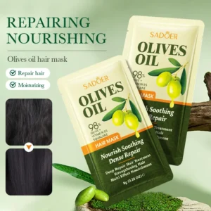 Olive Hair Mask Sheets Portable Frizz Treatment - SADOER