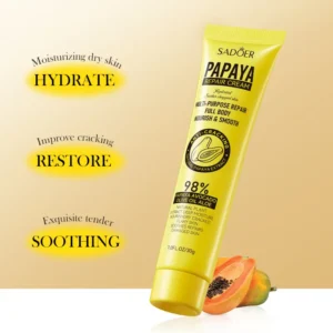 Papaya Smoothing Cream for Face and Body Dry Skin Prevention - SADOER