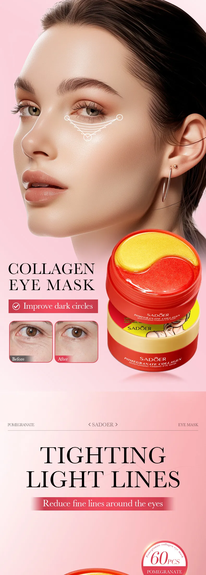 Pomegranate Collagen Eye Mask Firming & Hydrating - SADOER 1 pomegranate collagen eye SPU861602649158 15613