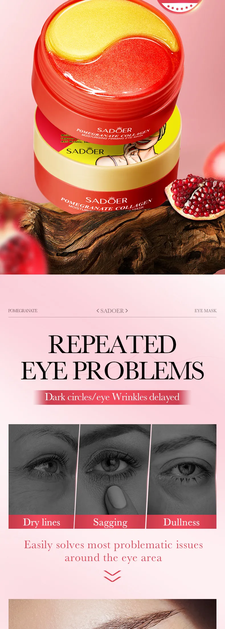 Pomegranate Collagen Eye Mask Firming & Hydrating - SADOER 2 pomegranate collagen eye SPU861602649158 15614