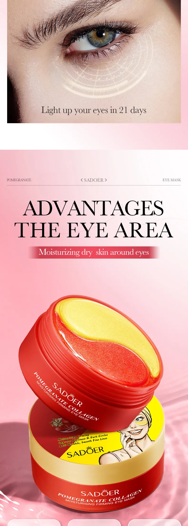 Pomegranate Collagen Eye Mask Firming & Hydrating - SADOER 3 pomegranate collagen eye SPU861602649158 15615